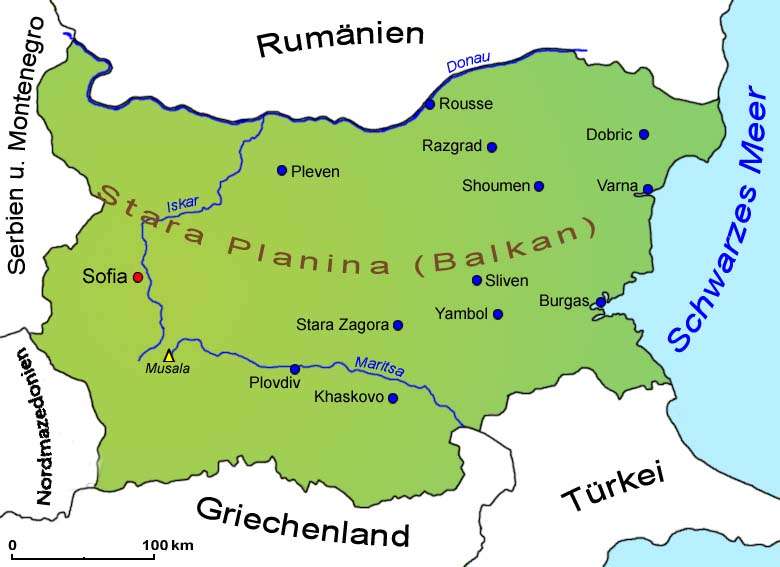 Bulgarien - Landkarte